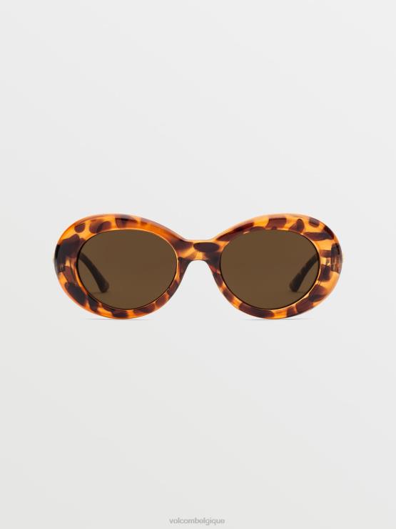 unisexe Volcom brillant écaille/bronze lunettes de soleil lapidées ZJ48F545
