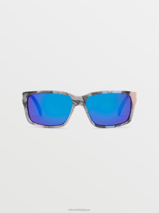 unisexe Volcom crânes/miroir bleu lunettes de soleil de l'âge de pierre ZJ48F538