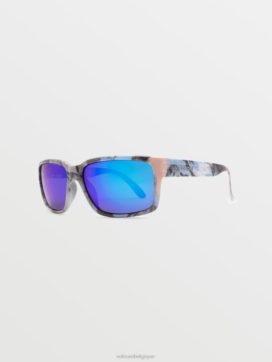 unisexe Volcom crânes/miroir bleu lunettes de soleil de l\'âge de pierre ZJ48F538