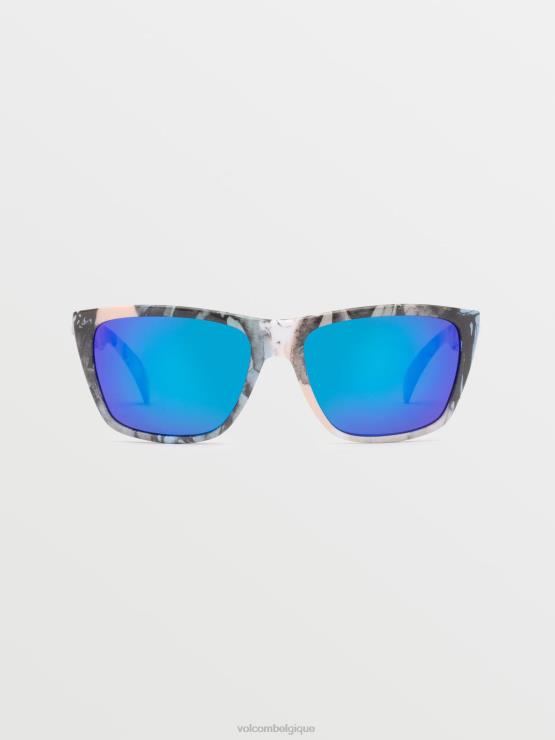 unisexe Volcom crânes/miroir bleu lunettes de soleil plasma ZJ48F537
