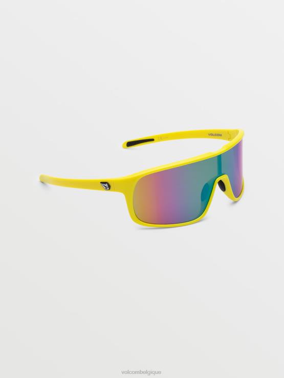 unisexe Volcom miroir jaune-aqua/arc-en-ciel brillant lunettes de soleil machos ZJ48F501