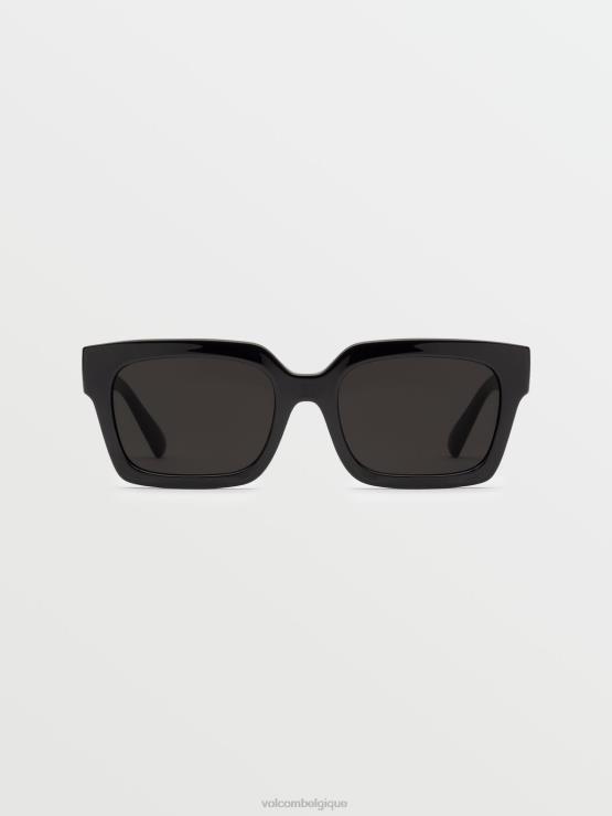 unisexe Volcom noir brillant/gris lunettes de soleil dominatrices ZJ48F494