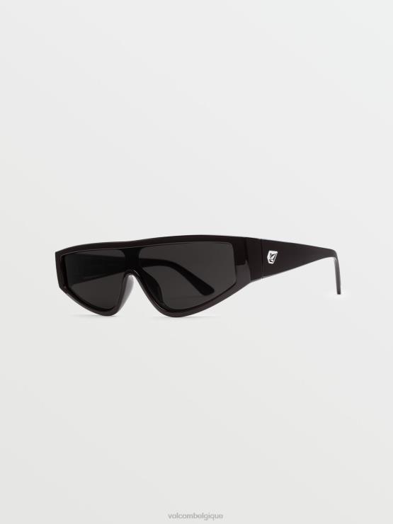 unisexe Volcom noir brillant/gris lunettes de soleil en vinyle émaillé ZJ48F459