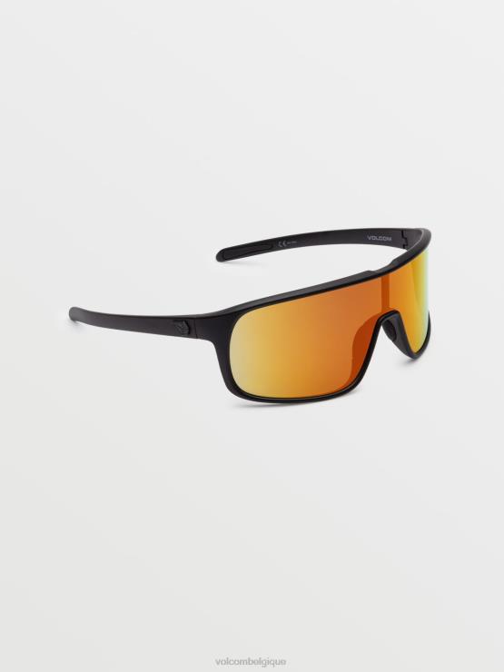 unisexe Volcom noir mat/gris rouge chrome lunettes de soleil machos ZJ48F447