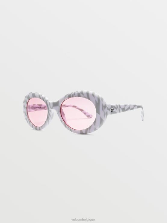 unisexe Volcom vérifie-la / rose lunettes de soleil lapidées ZJ48F522