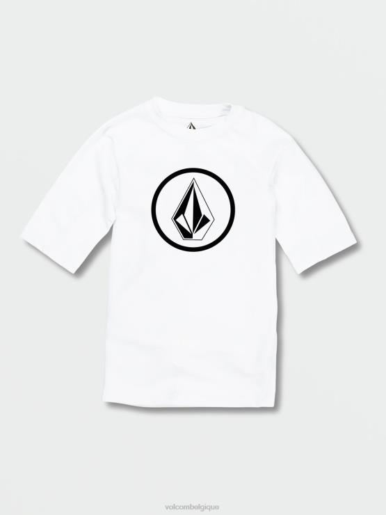 enfants Volcom blanc chemise à manches courtes unie lido ZJ48F1357