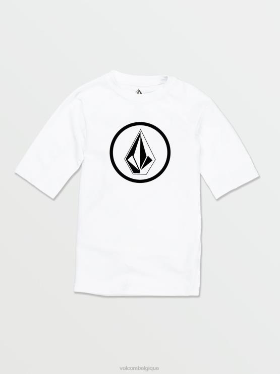 enfants Volcom blanc t-shirt uni à manches courtes lido ZJ48F1359