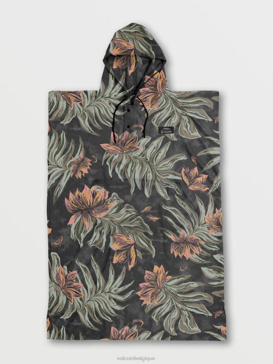 Hommes Volcom noir rincé poncho serviette compressible matador ZJ48F686