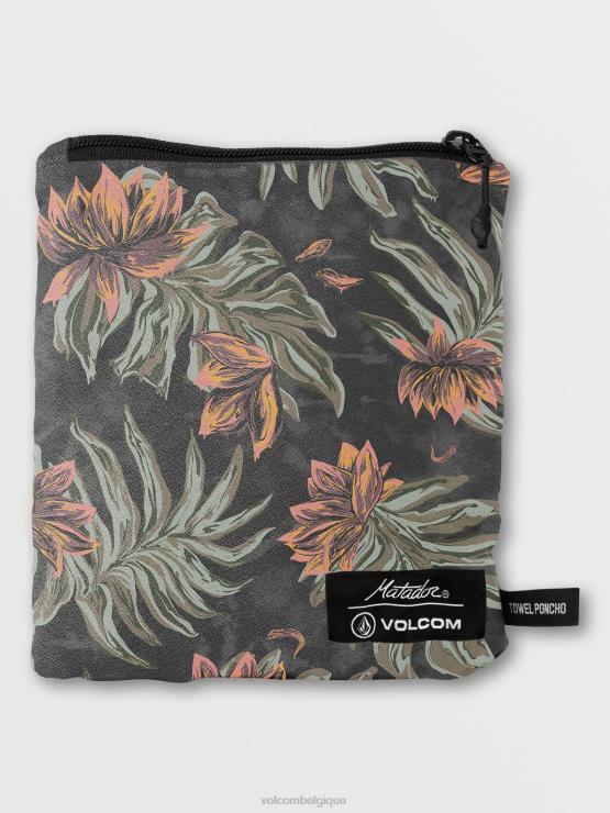 Hommes Volcom noir rincé poncho serviette compressible matador ZJ48F686