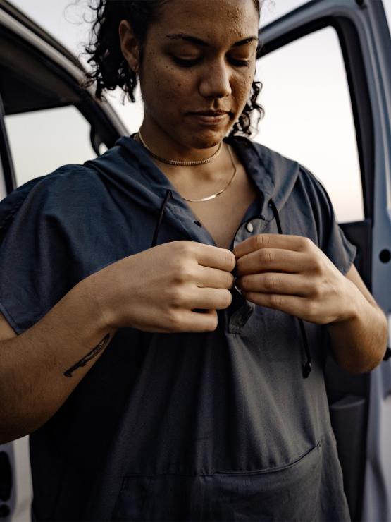 Hommes Volcom x Matador gris poncho de plage compressible ZJ48F664