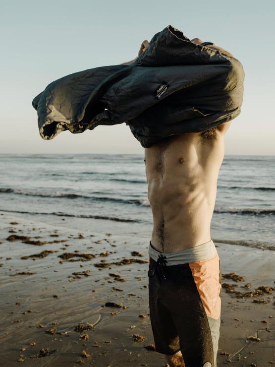 Hommes Volcom x Matador gris poncho de plage compressible ZJ48F664