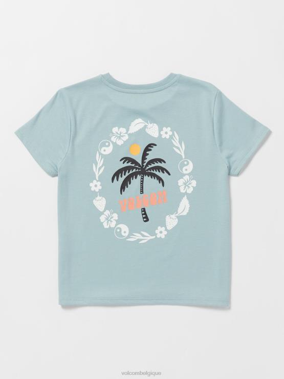 filles Volcom bleu fumé dernier tee-shirt de fête ZJ48F1332