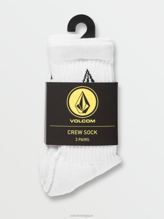 garçons Volcom blanc Lot de 3 paires de chaussettes Full Stone ZJ48F1293