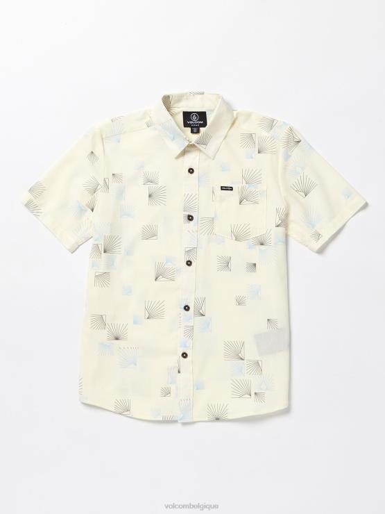 garçons Volcom blanc sale chemise à manches courtes en pierre de détartreur ZJ48F1166