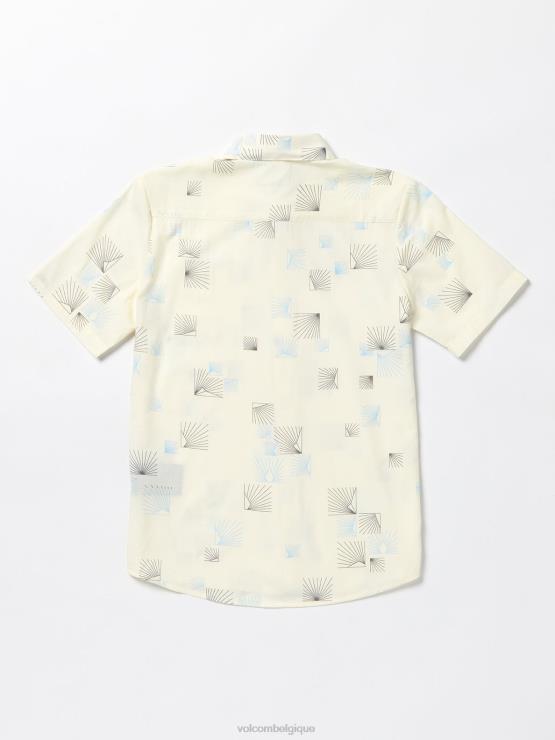 garçons Volcom blanc sale chemise à manches courtes en pierre de détartreur ZJ48F1166