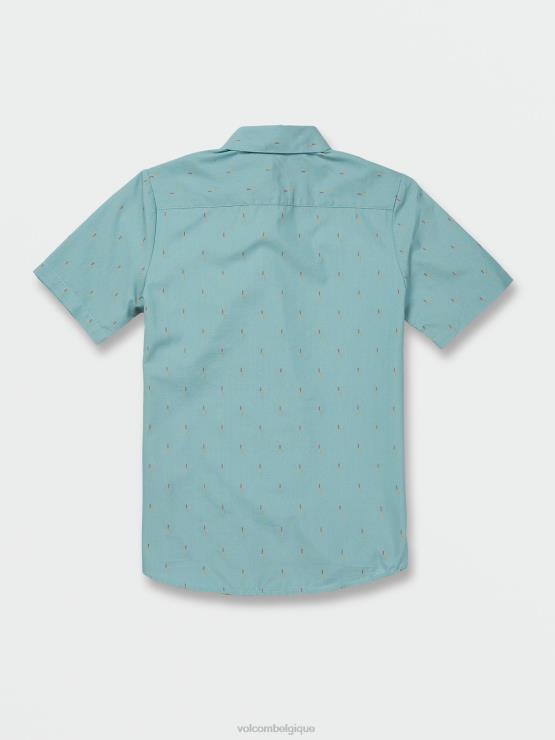 garçons Volcom cali bleu chiné chemise à manches courtes ZJ48F1185