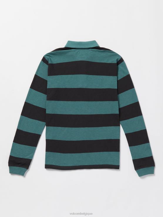 garçons Volcom service bleu polo à manches longues bolders ZJ48F1173