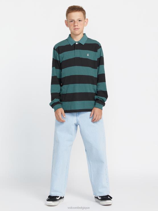 garçons Volcom service bleu polo à manches longues bolders ZJ48F1173