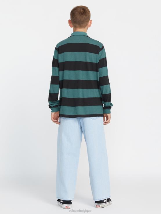 garçons Volcom service bleu polo à manches longues bolders ZJ48F1173