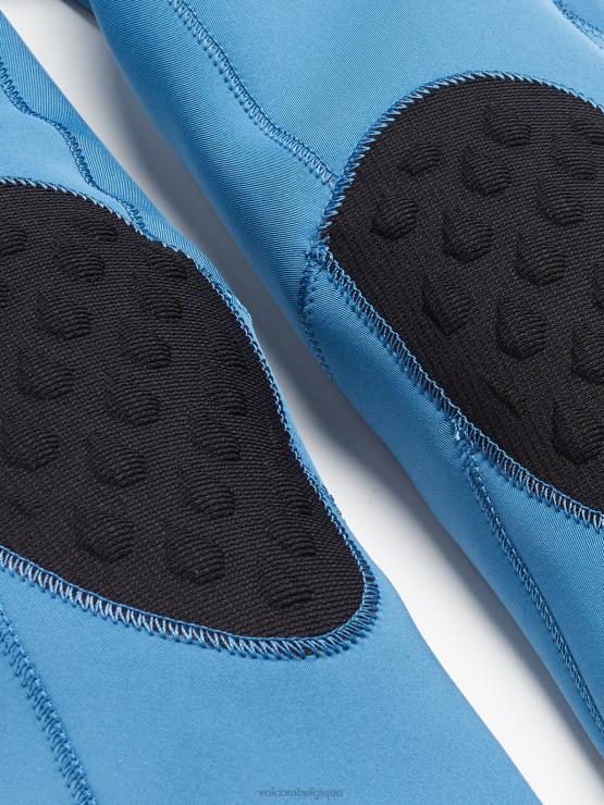 garçons Volcom bleu cruzer modulateur 2mm chest zip fullsuit manches courtes ZJ48F1366