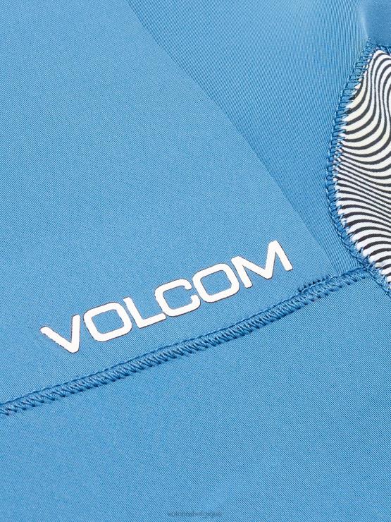 garçons Volcom bleu cruzer modulateur 2mm chest zip fullsuit manches courtes ZJ48F1366
