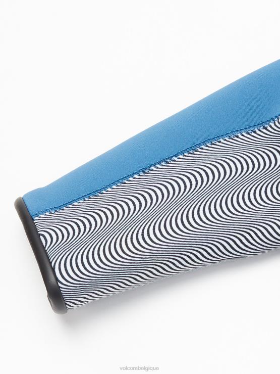 garçons Volcom bleu cruzer modulateur 2mm chest zip fullsuit manches courtes ZJ48F1366