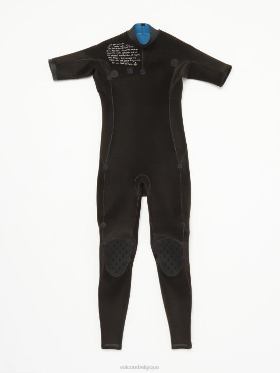 garçons Volcom bleu cruzer modulateur 2mm chest zip fullsuit manches courtes ZJ48F1366