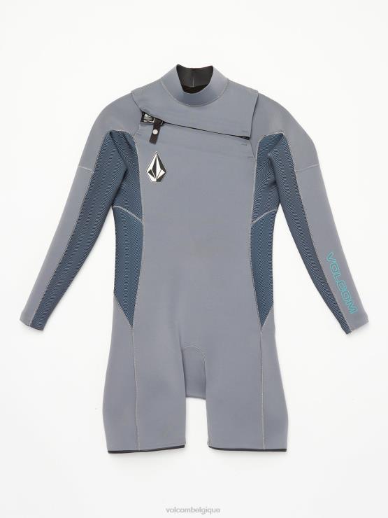 garçons Volcom charbon modulateur 2mm poitrine zip manches longues springsuit ZJ48F1365