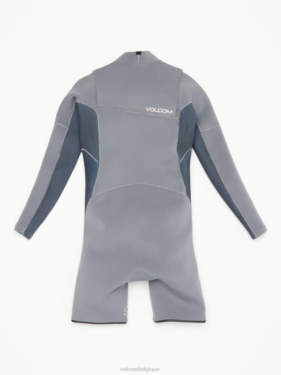 garçons Volcom charbon modulateur 2mm poitrine zip manches longues springsuit ZJ48F1365