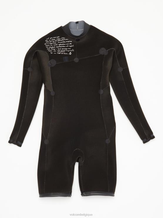 garçons Volcom charbon modulateur 2mm poitrine zip manches longues springsuit ZJ48F1365