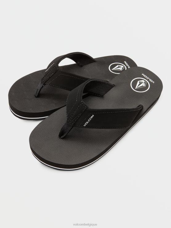 garçons Volcom noir grandes sandales de jeunesse victor ZJ48F1317