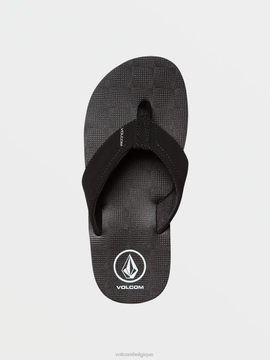 garçons Volcom noir grandes sandales de jeunesse victor ZJ48F1317