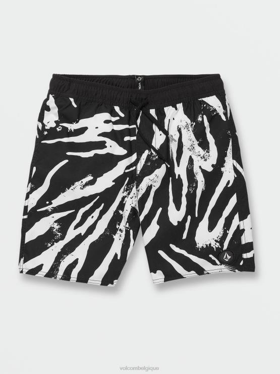 garçons Volcom noir short taille élastique animaux fêtards en pierre ZJ48F1246