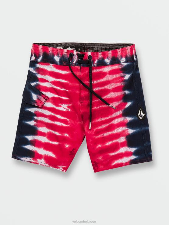 garçons Volcom rouge malles quatro de julio ZJ48F1259