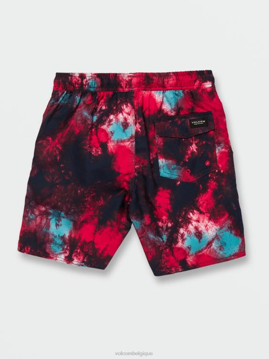 garçons Volcom rouge saturer les troncs taille élastique ZJ48F1258