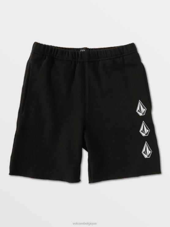 garçons Volcom noir short en molleton grège emblématique ZJ48F1222