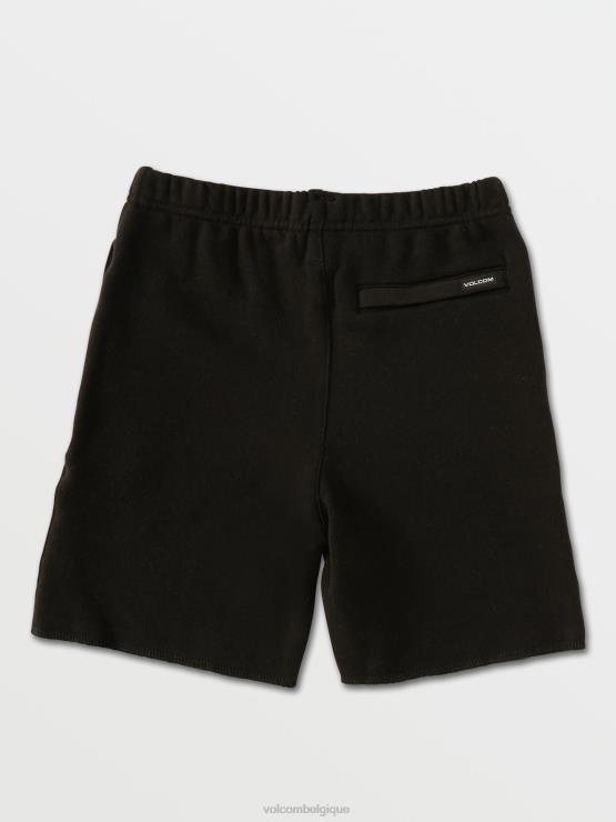 garçons Volcom noir short en molleton grège emblématique ZJ48F1222
