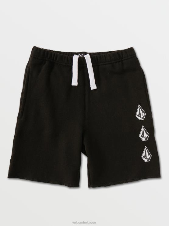 garçons Volcom noir short en molleton grège emblématique ZJ48F1222