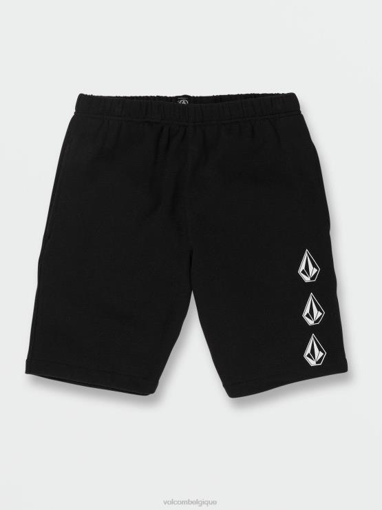 garçons Volcom noir short en molleton grège emblématique ZJ48F1225