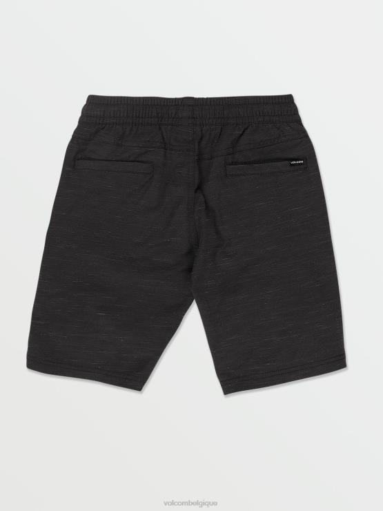 garçons Volcom noir short hybride à taille élastique discrète ZJ48F1211