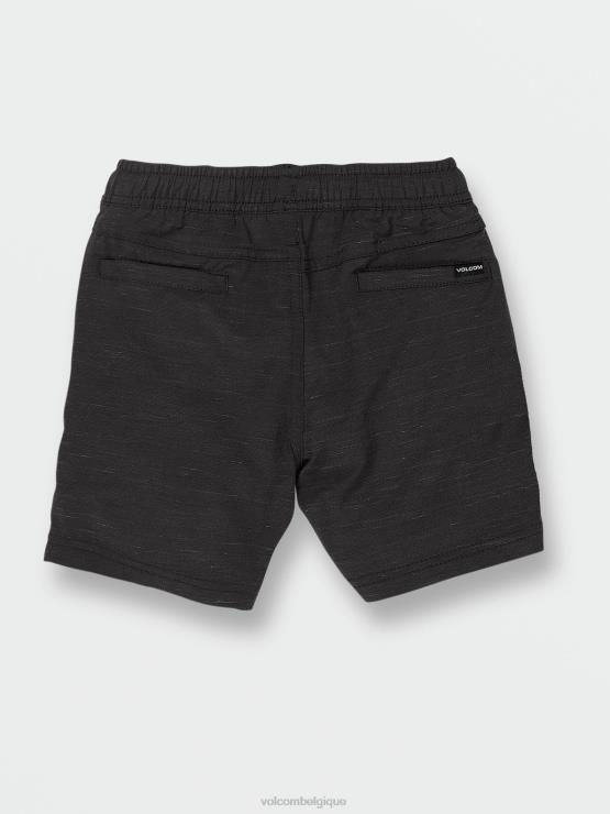 garçons Volcom noir short hybride à taille élastique discrète ZJ48F1216