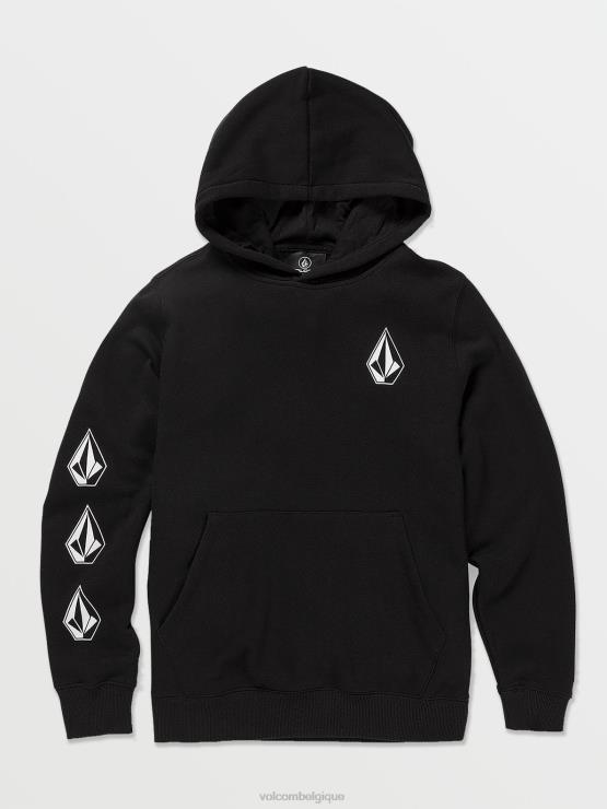 garçons Volcom noir sweat à capuche en pierre emblématique ZJ48F1187