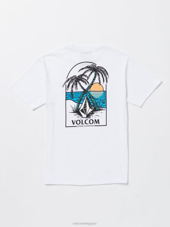 garçons Volcom blanc t-shirt à manches courtes glassy daze ZJ48F1114