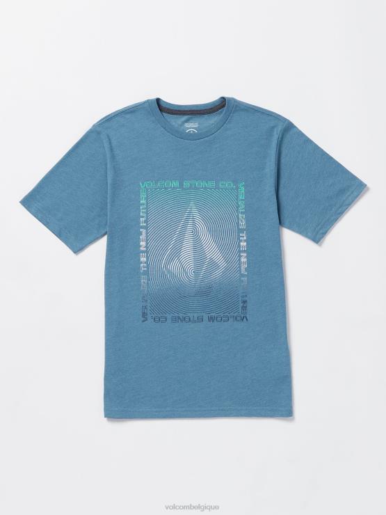 garçons Volcom bruyère crête indigo t-shirt visualizer à manches courtes ZJ48F1123