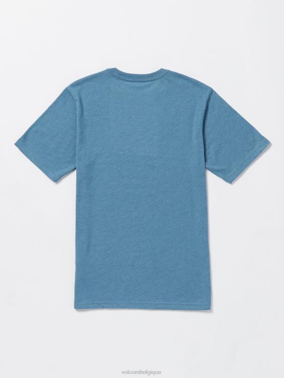 garçons Volcom bruyère crête indigo t-shirt visualizer à manches courtes ZJ48F1145