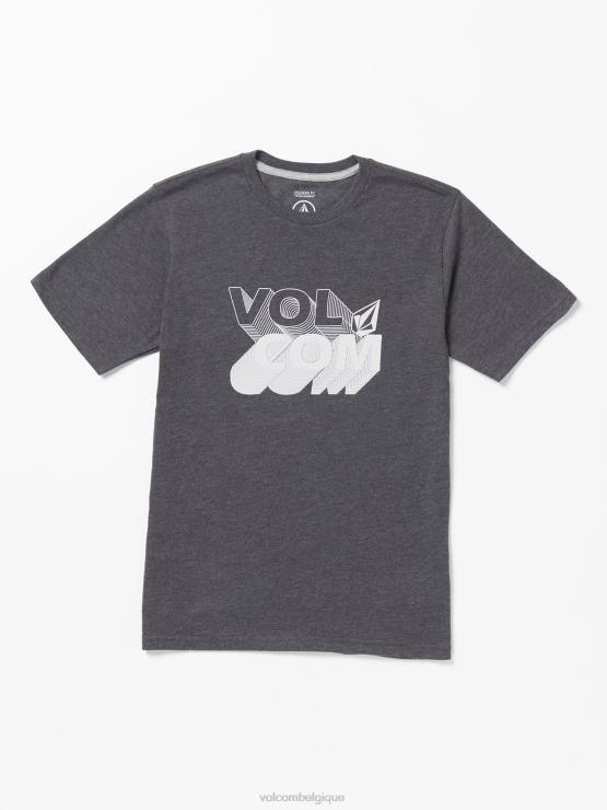 garçons Volcom bruyère noir foncé t-shirt stone shifty à manches courtes ZJ48F1118