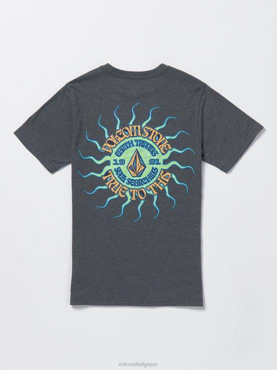 garçons Volcom bruyère noir foncé t-shirt visualizer à manches courtes ZJ48F1158