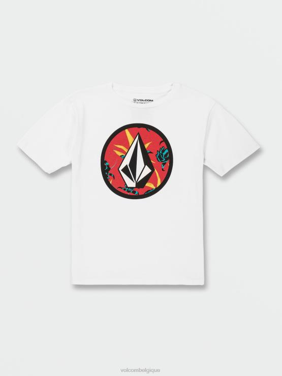 garçons Volcom combo blanc t-shirt à manches courtes en pierre de cercle ZJ48F1144