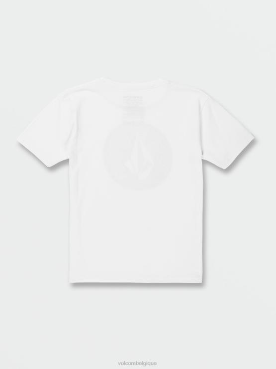 garçons Volcom combo blanc t-shirt à manches courtes en pierre de cercle ZJ48F1144