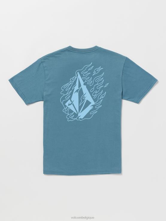 garçons Volcom crête indigo t-shirt à manches courtes iron91 ZJ48F1159